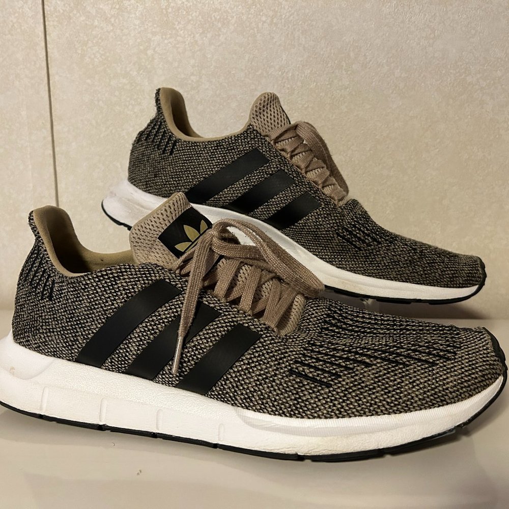 Mens ADIDAS Swift Sz 13 Black & Beige Originals Athletic Running Sneakers